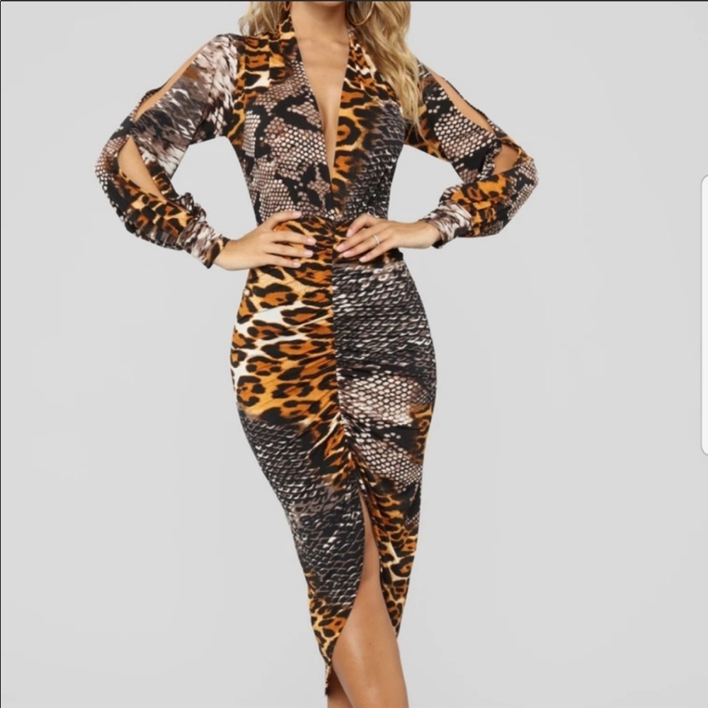 Leopard midi dress
